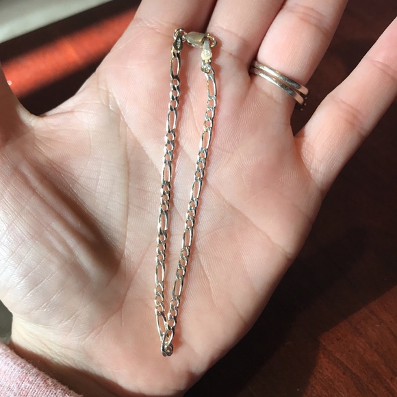Sterling Silver Figaro Link Bracelet 8” - Picture 2 of 5